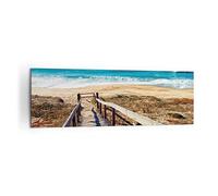 ARTTOR Cuadro Decorativo 160x50cm Moderno Panorámico Paisajes Marino - 4359 | Mar Playa Entrada Cuadro sobre Lienzo Grande Arte mural Decoración del Hogar Salón Dormitorio Cocina Oficina Cuadros de Pared