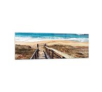 ARTTOR Cuadro Decorativo 160x50cm Moderno Panorámico Paisajes Marino - 4359 | Mar Playa Entrada Cuadro sobre Vidrio Grande Arte mural Dormitorio Cuadros de Pared Impresión en Cristal Glasprint ARTTOR