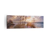 ARTTOR Cuadro Decorativo 160x50cm Moderno Panorámico Paisajes Marino - 4710 | Oeste En La playa Cuadro sobre Lienzo Grande Arte mural Decoración del Hogar Salón Dormitorio Cocina Oficina Cuadros de Pared
