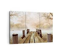 ARTTOR Cuadro Decorativo 165x110cm Moderno Tríptico Paisajes Puentes - 2394