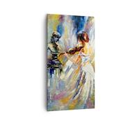 ARTTOR Cuadro Decorativo 55x100 cm Moderno Vertical Personas Música - 5146