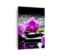 ARTTOR Cuadro Decorativo 70x100 cm Moderno Vertical Botánica Flores - 2658 | Orquídea Naturaleza Agua Cuadro sobre Lienzo Grande Arte mural Decoración del Hogar Salón Dormitorio Cocina Cuadros de Pared