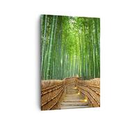 ARTTOR Cuadro Decorativo 70x100 cm Moderno Vertical Paisajes Bosque - 3979 | Bambú Planta Cuadro sobre Lienzo Grande Arte mural Decoración del Hogar Salón Dormitorio Cocina sobre Lienzo Cuadros de Pared