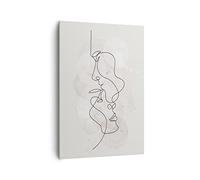 ARTTOR Cuadro Decorativo 70x100 cm Moderno Vertical Personas Arte - 4629 | Soltero Línea Hombre Cuadro sobre Lienzo Grande Arte mural Decoración del Hogar Salón Dormitorio Cocina Cuadros de Pared