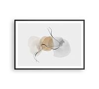ARTTOR Cuadro Póster 100x70 cm Marco Negro Abstracto Pastel - 4827 - P2B