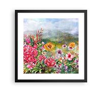 ARTTOR Cuadro Póster 40x40 cm Marco Negro Botánica Paisajes - 3843 - P2B