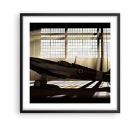 ARTTOR Cuadro Póster 50x50 cm Marco Negro Aviones Vintage - 2969 - P2B | Avión Hangar Vuelo Cuadros de Pared Decoración Cuadro Decorativo Salón Dormitorio Cocina Lámina Cuadros de Pared ARTTOR