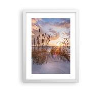 ARTTOR Cuadro Póster Marco Blanco 30x40 cm Paisajes Marino - 4710 - P2W | Oeste En La playa Moderno Vertical Cuadros de Pared Decoración Cuadro Decorativo Salón Dormitorio Cocina Lámina ARTTOR