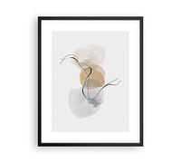 ARTTOR Cuadro Póster Marco Negro 40x50 cm Abstracto Pastel - 4827 - P2B | Acuarela Minimalist Moderno Vertical Cuadros de Pared Decoración Cuadro Decorativo Salón Dormitorio Cocina Lámina ARTTOR