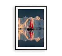ARTTOR Cuadro Póster Marco Negro 50x70 cm Paisajes Marino - 4996 - P2B | Glaciar Océano Tierra Verde Moderno Vertical Cuadros de Pared Decoración Cuadro Decorativo Salón Dormitorio Lámina ARTTOR