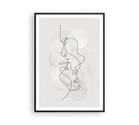 ARTTOR Cuadro Póster Marco Negro 70x100 cm Personas Arte - 4629 - P2B | Soltero Línea Hombre Moderno Vertical Cuadros de Pared Decoración Cuadro Decorativo Salón Dormitorio Cocina Lámina ARTTOR