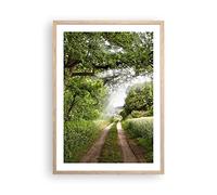 ARTTOR Cuadro Póster Marco Roble 50x70 cm Paisajes Bosque - 2637 - P2N | Camino Naturaleza Moderno Vertical Cuadros de Pared Decoración Cuadro Decorativo Salón Dormitorio Cocina Lámina ARTTOR