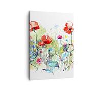 ARTTOR Cuadro sobre Lienzo 50x70 cm Moderno Vertical Botánica Flores - 3076 | Prado Hoja Cuadro Decorativo Arte mural Decoración del Hogar Salón Dormitorio Cocina sobre Lienzo Cuadros de Pared Estilo