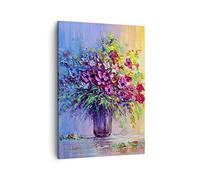 ARTTOR Cuadro sobre Lienzo 50x70 cm Moderno Vertical Botánica Flores - 4117 | Florero Cuadro Decorativo Arte mural Decoración del Hogar Salón Dormitorio Cocina sobre Lienzo Cuadros de Pared Estilo