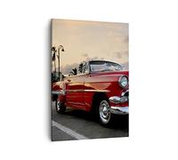 ARTTOR Cuadro sobre Lienzo 50x70 cm Moderno Vertical Coches Vintage - 0186