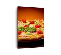 ARTTOR Cuadro sobre Lienzo 50x70 cm Moderno Vertical Cocina - 2717 | Italia Pizza Tradición Cuadro Decorativo Arte mural Decoración del Hogar Salón Dormitorio Cocina Cuadros de Pared