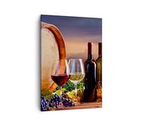 ARTTOR Cuadro sobre Lienzo 50x70 cm Moderno Vertical Cocina - 4125 | Vino Viñedo Verano Cuadro Decorativo Arte mural Decoración del Hogar Salón Dormitorio Cocina sobre Lienzo Cuadros de Pared