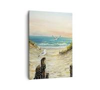 ARTTOR Cuadro sobre Lienzo 50x70 cm Moderno Vertical Paisajes Marino - 4602
