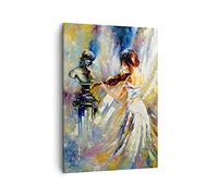 ARTTOR Cuadro sobre Lienzo 50x70 cm Moderno Vertical Personas Música - 5146 | Cuadro Decorativo Arte mural Decoración del Hogar Salón Dormitorio Cocina sobre Lienzo Cuadros de Pared Estilo Impresión