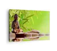 ARTTOR Cuadro sobre Lienzo 70x50cm Moderno Horizontal Cultura - 2392 | Budismo Feng Shui Spa Cuadro Decorativo Arte mural Decoración del Hogar Salón Dormitorio Cocina Oficina Cuadros de Pared