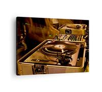 ARTTOR Cuadro sobre Lienzo 70x50cm Moderno Horizontal Música Vintage - 0505 | Disco Bailar Ritmo Cuadro Decorativo Arte mural Decoración del Hogar Salón Dormitorio Cocina Oficina Cuadros de Pared Estilo