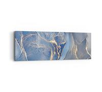 ARTTOR Lienzos decorativos Oro Azul Pintura Cuadro Sobre Lienzo Moderno 90x30cm Cuadros Decoracion Salon Dormitorio Cocina Cuadros Pared Imágenes Wall Art Prints Decor Canvas AB90x30-5029