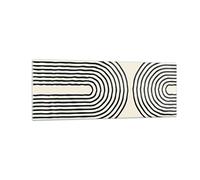 ARTTOR Cuadro sobre Vidrio 140x50cm Moderno Panorámico Abstracto - 4548 | Pauta Oval Minimalismo Cuadro Decorativo Grande Arte mural Dormitorio Cuadros de Pared Impresión en Cristal Glasprint ARTTOR