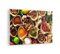 ARTTOR Cuadro sobre Vidrio 70x50cm Moderno Horizontal Cocina - 2844 | Alimento Hierbas Cuadro Decorativo Arte mural Salón Dormitorio Cocina Cuadros de Pared Impresión en Cristal Glasprint ARTTOR