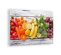 ARTTOR Cuadro sobre Vidrio 70x50cm Moderno Horizontal Cocina - 2888 | Alimento Verdura Fresco Cuadro Decorativo Arte mural Salón Dormitorio Cuadros de Pared Impresión en Cristal Glasprint ARTTOR
