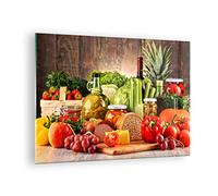 ARTTOR Cuadro sobre Vidrio 70x50cm Moderno Horizontal Cocina - 3182 | Alimento Verduras Brócoli Cuadro Decorativo Arte mural Dormitorio Cuadros de Pared Impresión en Cristal Glasprint ARTTOR