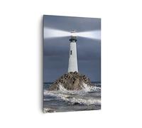 ARTTOR Cuadros Decoracion Salon faro mar Lienzos decorativos 80x120cm Cuadro Sobre Lienzo Moderno Vertical Dormitorio Cocina Cuadros Pared Imágenes Wall Art Prints Decor Canvas Grande PA80x120-3550