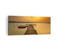 ARTTOR Cuadros Decoracion Salon lago puente Lienzos decorativos 120x50cm Cuadro Sobre Lienzo Moderno Dormitorio Cocina Cuadros Pared Imágenes Wall Art Prints Decor Canvas Grande AB120x50-3673