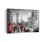 ARTTOR Cuadros Decoracion Salon Londres bus Lienzos decorativos 120x80cm Cuadro Sobre Lienzo Moderno Dormitorio Cocina Cuadros Pared Imágenes Wall Art Prints Decor Canvas Grande XXL AA120x80-3939