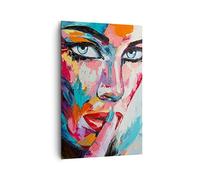 ARTTOR Cuadros Decoracion Salon niña cara Lienzos decorativos 80x120cm Cuadro Sobre Lienzo Moderno Vertical Dormitorio Cocina Cuadros Pared Imágenes Wall Art Prints Decor Canvas Grande PA80x120-3444