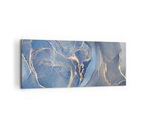 ARTTOR Cuadros Decoracion Salon Oro Azul Pintura Lienzos decorativos 120x50cm Cuadro Sobre Lienzo Moderno Dormitorio Cocina Cuadros Pared Imágenes Wall Art Prints Decor Canvas Grande AB120x50-5029
