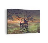 ARTTOR Cuadros Decoracion Salon piano musica Lienzos decorativos 120x80cm Cuadro Sobre Lienzo Moderno Dormitorio Cocina Cuadros Pared Imágenes Wall Art Prints Decor Canvas Grande XXL AA120x80-3911