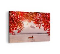 ARTTOR Cuadros Decoracion Salon volcán lago Lienzos decorativos 120x80cm Cuadro Sobre Lienzo Moderno Dormitorio Cocina Cuadros Pared Imágenes Wall Art Prints Decor Canvas Grande XXL AA120x80-4107