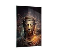 ARTTOR Decoracion Salon Buda Meditación Religión Vidrios decorativos 80x120cm Cuadro Sobre Vidrio Moderno Cocina Cuadros Pared Impresiones Impresión en Cristal Wall Art Prints Grande GPA80x120-5775