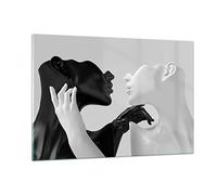 ARTTOR Decoracion Salon Negro Blanco Estatua Vidrios decorativos 120x80cm Cuadro Sobre Vidrio Moderno Cocina Cuadros Pared Impresiones Impresión en Cristal Wall Art Prints Grande XXL GAA120x80-4736