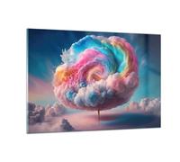 ARTTOR Decoracion Salon Pastel Nubes Azucarado Vidrios decorativos 120x80cm Cuadro Sobre Vidrio Moderno Cocina Cuadros Pared Impresiones Impresión en Cristal Wall Art Prints Grande XXL GAA120x80-6013