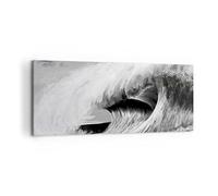 ARTTOR Lienzo Decorativo 120x50cm Panorámico Blanco y Negro Paisajes - 4264 | Ola Dibujo Y Cuadro sobre Lienzo Grande Arte mural Decoración del Hogar Salón Dormitorio Cocina Oficina Cuadros de Pared