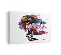 ARTTOR Lienzo Decorativo 120x80cm Moderno Horizontal Arte Animales - 3010 | Caballo Elegancia Salvaje Cuadro sobre Lienzo Grande Arte mural Decoración del Hogar Salón Dormitorio Cuadros de Pared