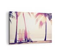 ARTTOR Lienzo Decorativo 120x80cm Moderno Horizontal Marino Viajes - 4593 | Llamarada Playa Surf Cuadro sobre Lienzo Grande Arte mural Decoración del Hogar Salón Dormitorio Oficina Cuadros de Pared