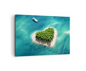 ARTTOR Lienzo Decorativo 120x80cm Moderno Horizontal Paisajes Marino - 3129 | Navegar Isla Océano Cuadro sobre Lienzo Grande Arte mural Decoración del Hogar Salón Dormitorio Oficina Cuadros de Pared