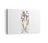 ARTTOR Lienzo Decorativo 120x80cm Moderno Horizontal Personas Moda - 4139 | Dibujo Proyectos Cuadro sobre Lienzo Grande Arte mural Decoración del Hogar Salón Dormitorio Cocina Oficina Cuadros de Pared