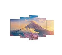 ARTTOR Lienzo Decorativo 160x85cm Moderno Tríptico Botánica Paisajes - 4490 | Fuji Flor Cereza Cuadro sobre Lienzo Grande Arte mural Decoración del Hogar Salón Dormitorio Cocina Oficina Cuadros de Pared