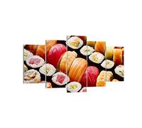 ARTTOR Lienzo Decorativo 160x85cm Moderno Tríptico Cocina - 0455 | Japón Asia Sushi Cuadro sobre Lienzo Grande Arte mural Decoración del Hogar Salón Dormitorio Cocina Oficina Cuadros de Pared