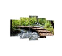 ARTTOR Lienzo Decorativo 160x85cm Moderno Tríptico Paisajes Bosque - 0356