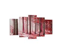ARTTOR Lienzo Decorativo 160x85cm Moderno Tríptico Paisajes Bosque - 4944 | Árboles Rojo Cuadro sobre Lienzo Grande Arte mural Decoración del Hogar Salón Dormitorio Cocina Oficina Cuadros de Pared