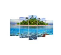 ARTTOR Lienzo Decorativo 160x85cm Moderno Tríptico Paisajes Marino - 2686 | Playa Laguna Agua Cuadro sobre Lienzo Grande Arte mural Decoración del Hogar Salón Dormitorio Cocina Oficina Cuadros de Pared